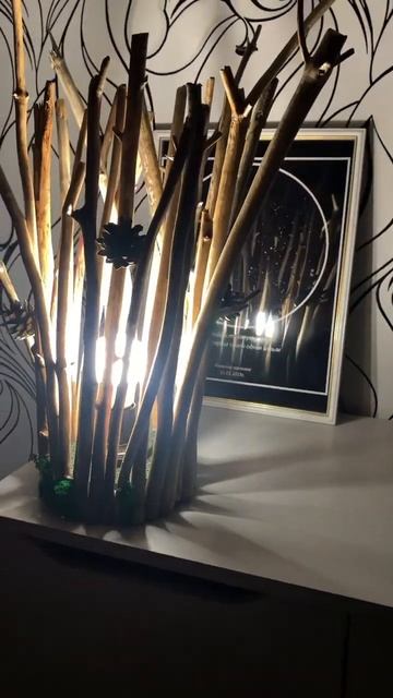 Светильник из веток своими руками #ночник #природа #де? смотреть онлайн