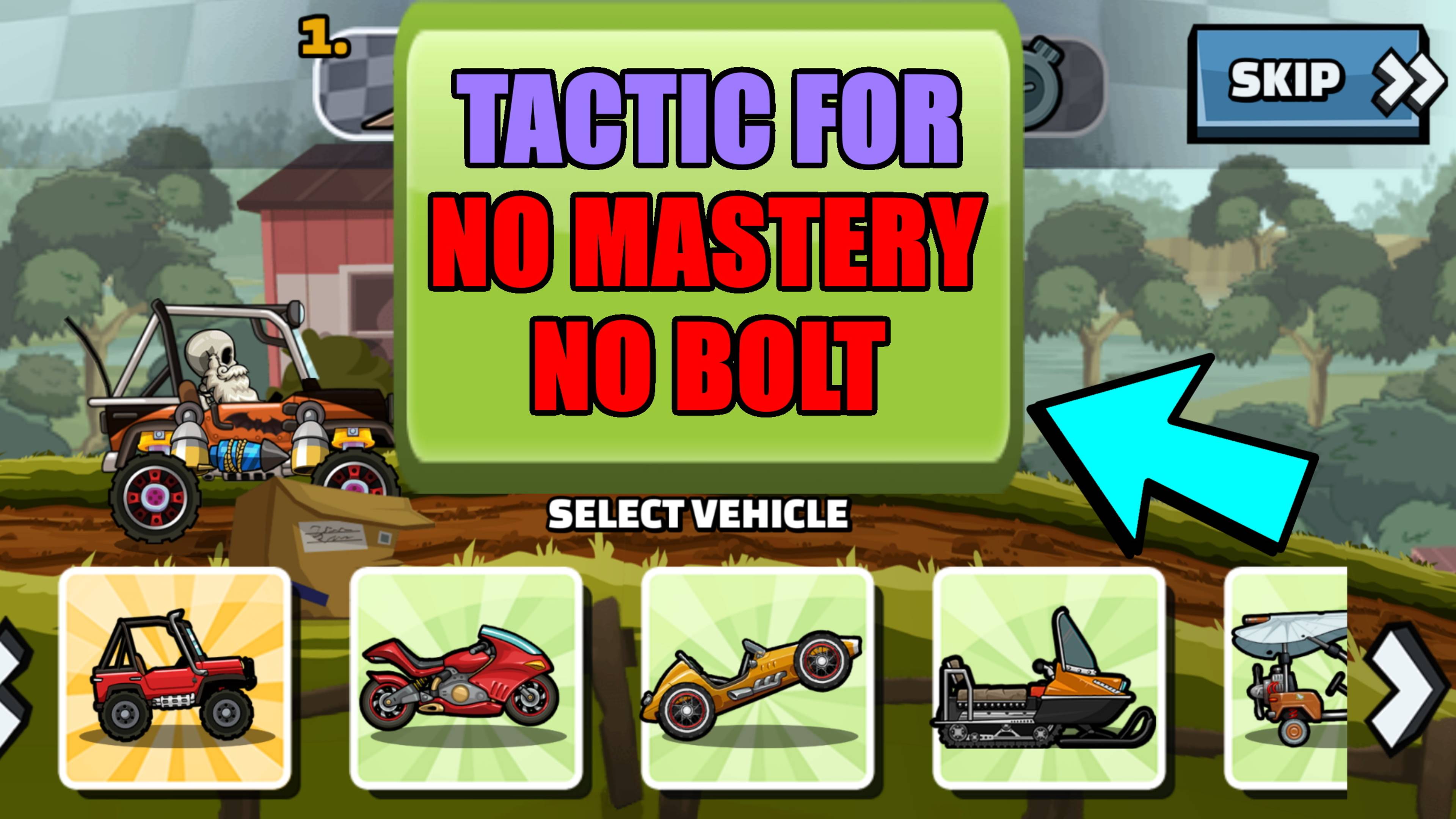 🤩 NO MASTERIES NO BOLT 🤩 (Skip It Good) - Hill Climb Racing 2