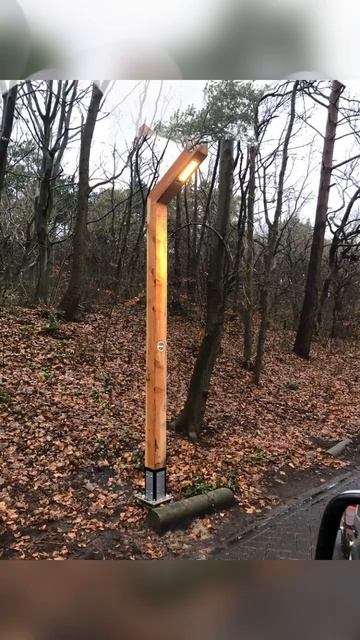 Уличный светильник из дерева 💡 смотреть онлайн