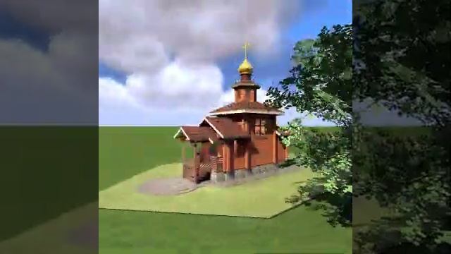 дизайн часовни 25м2 из бруса в чашу #design #стройка #дизайн