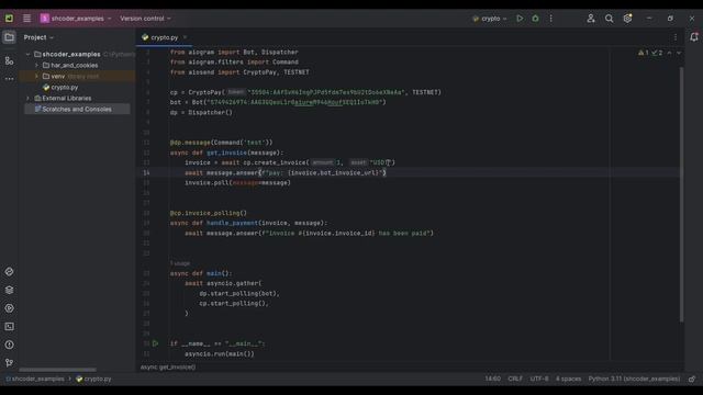 TELEGRAM BOT с оплатой КРИПТОВАЛЮТОЙ на Python | Crypto Bot + AIOgram смотреть онлайн