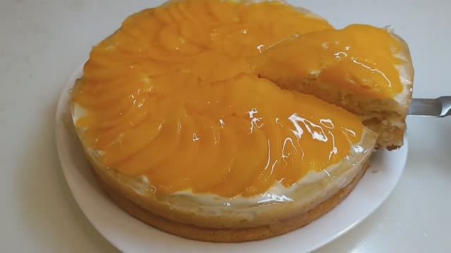 Очень нежный торт с персиками🔥🔥 смотреть онлайн