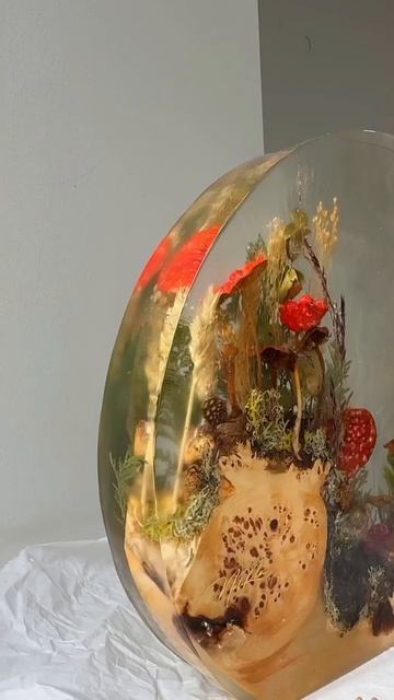 Светильник лампа из Грибов и эпоксидной смолы #epoxy смотреть онлайн