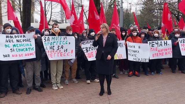 Кишинёв.ПРОТЕСТ.Депутат парламента Ирина Лозован.14.03.24🇲🇩
