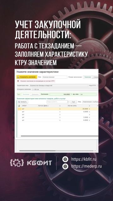 КБФИТ: МЕДЕРП. Учет НСИ: Работа с техзаданием — заполн?