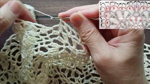 Ажурный шарф крючком из квадратных мотивов