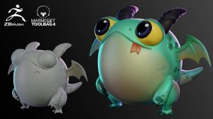 Создание мультяшного дракона в ZBrush | 3D-моделирование персонажа (таймлапс)