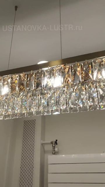 Установка и сборка хрустальной люстры на кухню #chandelier смотреть онлайн