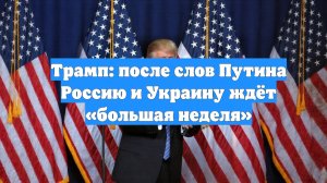 Трамп: после слов Путина Россию и Украину ждёт «большая неделя»