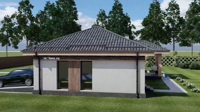 Проект одноэтажного дома F-8729 смотреть онлайн