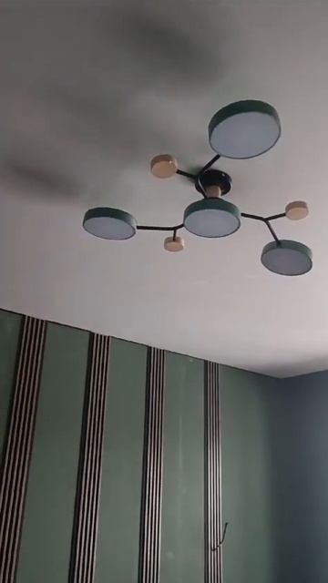 Современная люстра Зелёный цвет 4 плафона LED смотреть онлайн