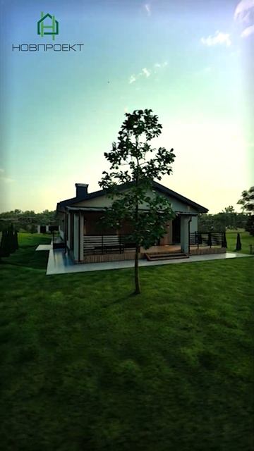 Проект одноэтажного каменного дома #shorts смотреть онлайн