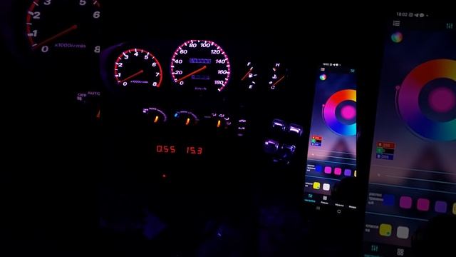 Honda CR-V RD1. Новая светодиодная RGB подсветка приборной па? смотреть онлайн