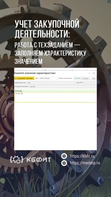 КБФИТ: МЕДЕРП. Учет НСИ: Работа с техзаданием — заполн?