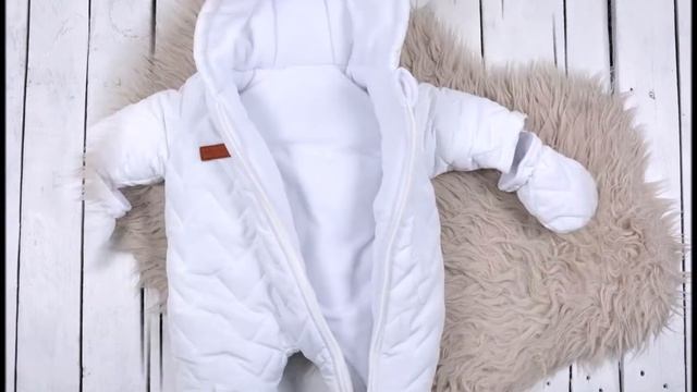 Стеганый зимний комбинезон "Зигзаг" белый смотреть онлайн