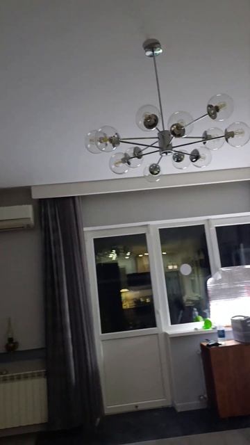 Современная люстра Хромированный цвет 12 шаров Е27 смотреть онлайн