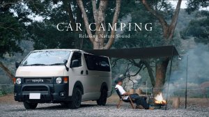 [4K]【車中泊キャンプ】自然あふれる湖の近くで1人過ごす | 野生動物の襲撃 | ハイエース | ASMR