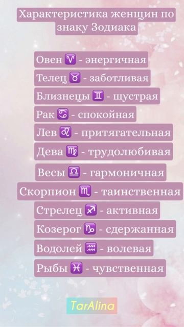 ✅ Характеристика женщин по знаку Зодиака 💯