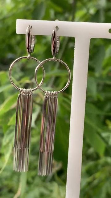 Серьги из серебра вес 7,97 гр висячие 7 см смотреть онлайн