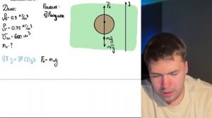 Определите массу оболочки воздушного шара, висящего н