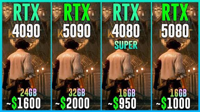 RTX 4090 vs RTX 5090 vs RTX 4080 SUPER vs RTX 5080 - Test in 25 Games