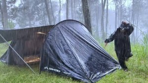 БОЛЬШАЯ ПАЛАТКА В СИЛЬНЫЙ ДОЖДЬ‼ОДИНОЧНЫЙ ПОХОД В СИЛЬНЫЙ ДОЖДЬ И ГРОЗУ