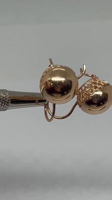 Золотые серьги Шары 585 пробы, вес 5,14 грамм, цена 23200₽, т? смотреть онлайн