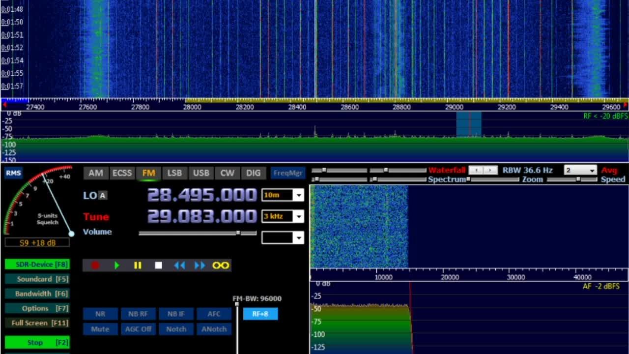 Работа HDSDR радиоприёмника.