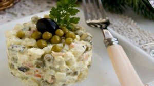 Вегетарианский салат Оливье