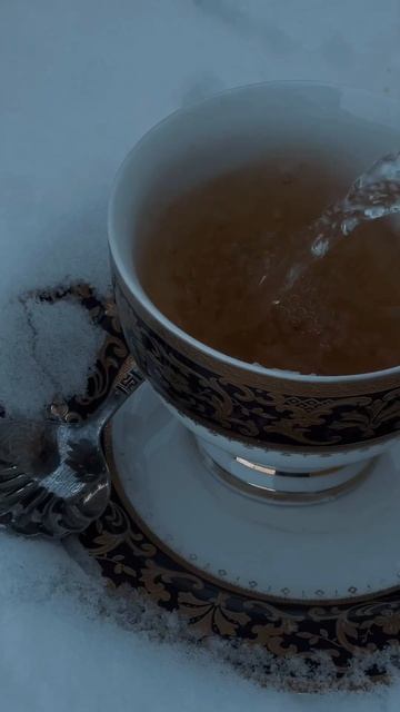 Чай на морозном воздухе. ❄️ #winter #tea #зима #снег #чай #snow смотреть онлайн