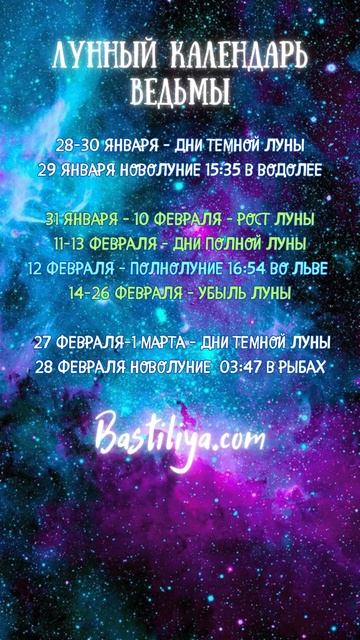 ФЕВРАЛЬ 2025✨ВЕДЬМИН календарь #новолуние   #лунныйкале