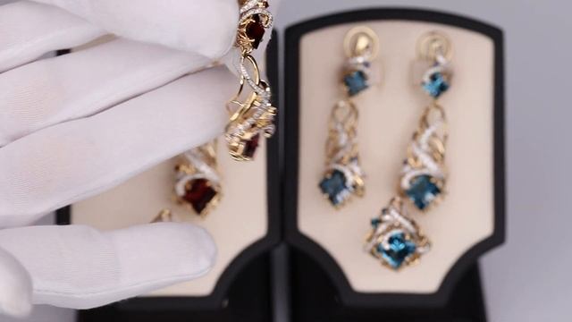 Серьги Высокая мода из желтого золота с гранатом и бри смотреть онлайн