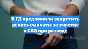В ГД предложили запретить делить выплаты за участие в СВО при разводе