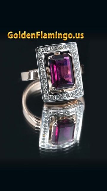 Кольцо с благородным гранатом-родолитом и бриллианта? смотреть онлайн