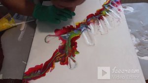 Акриловая заливка с феном. 1 попытка. Acrylic pouring.