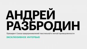 Проблемы и задачи текстильной и лёгкой промышленности России и Юга страны || Андрей Разбродин