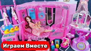 Играем в куклы Барби ! 💖 Гардеробная Барби с нарядами для принцессы 💖 Волшебная спальня Барби