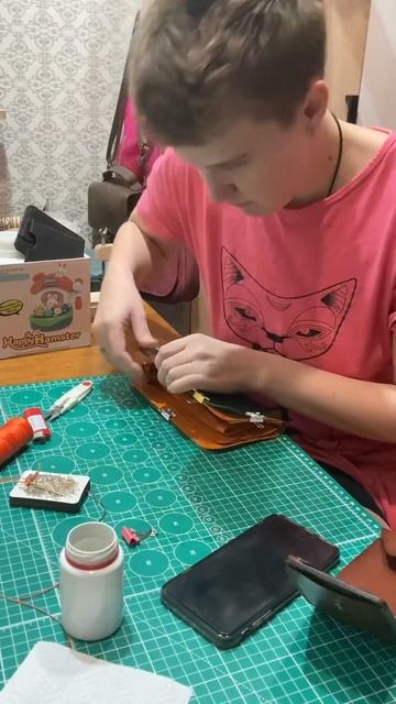 Кошелек зиппер из натуральной кожи. #натуральнаякожа # смотреть онлайн