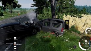 BeamNG.drive авария в лоб в лоб