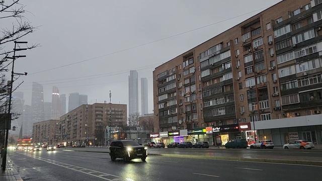Москва. Москва-сити в тумане. Большая Дорогомиловская. смотреть онлайн