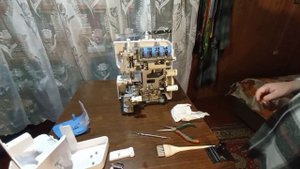 Оверлок Brother 5100D Lock частичная разборка, чистка, смазка -