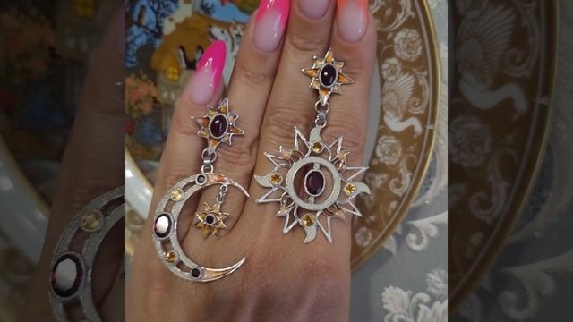 серьги с горячей эмалью, гранатом,цитрином и микрожем? смотреть онлайн