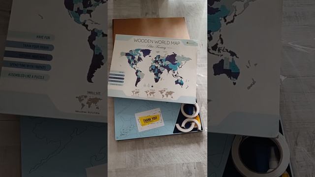 Распаковка  Декор настенный EWA Карта Мира Блю Фэнтез?