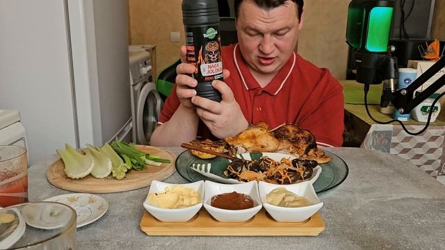 Мукбанг. Пицца, курочка гриль, картоха по деревенски, с смотреть онлайн