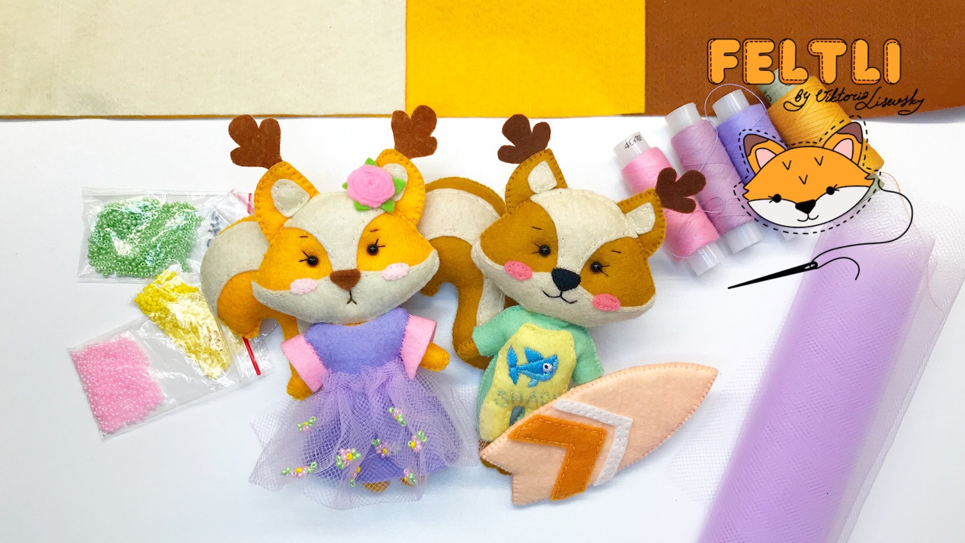 Мастер-класс белочка из фетра своими руками / Выкройка белочки из фетра / DIY Felt Squirrel смотреть онлайн