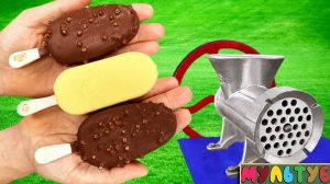 Мультики для детей. Пропускаем через мясорубку мороженое. Смотреть мультики онлайн для малышей.