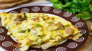 Омлет с кабачками и грибами