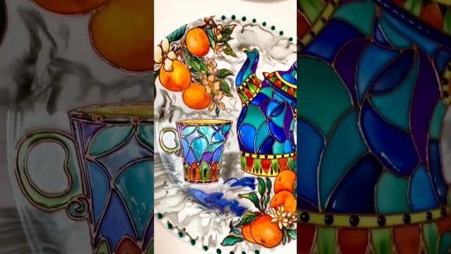 Необычные тарелки от Тани Шест #art #walldecor #мандарины #ис? смотреть онлайн