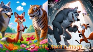 Волк, лиса и тигр  ВИДЕО СКАЗКА ДЛЯ ВСЕХ