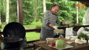 Лазерсон. Гриль Weber. Пита с индейкой и салатом